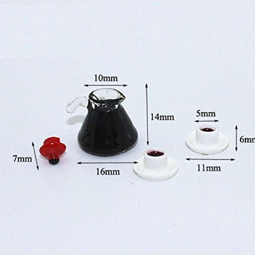 1:12 Dollhouse Miniature Coffee Pot And Cups Set Miniature Play Food Doll House Accessories Fit Re-Ment Toy