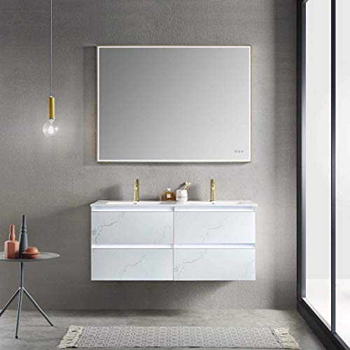 LED Lighted Bathroom Vanity Sink Combo Provides The Dual Benefits of