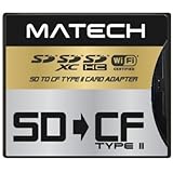 MATECH WiFiSD/SDXC/SDHC/SDカード から CFカード TypeII 高速 変換 アダプタ [日本メーカー] [日本語パッケージ品] (1年保証) SD2CF2AD