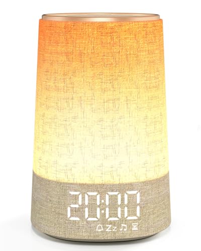 Dawn Simulator Light Alarm Clock, Alarm Clock with 7 Ringtones, 30 Natural Sounds Snooze, Timer, Morning Alarm Clock on LED Bedside Lamp, 10 Brightness Levels Night Light for Children Adults