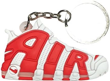 Nike Air More Uptempo White Red 2D Flat Sneaker Keychain