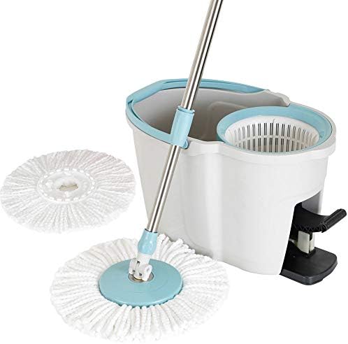 足ふみタイプバケツ モップセット 床掃除モップ 足踏みタイプ 水切り洗浄 乾湿両用 フラット