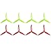 8pcs 3-Blade Props high-Speed Propellers, 7inch 180mm CW CCW for Racing Frame FPV Drone 2206-1500kv Motors,GEMFAN 7040（Yellow and Red）