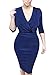 VfEmage Womens Celebrity Sexy Deep V Ruched High Waist Bodycon Pencil Dress