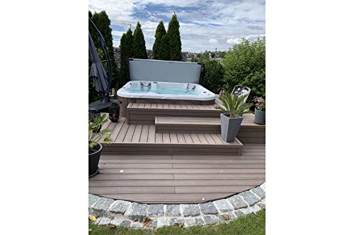 Handmuster/Muster BPC Massivdiele, 20 (Stärke) x 120 mm (Breite), einseitig glatt gebürstet/einseitig Holzoptik, braun… – Bild 5