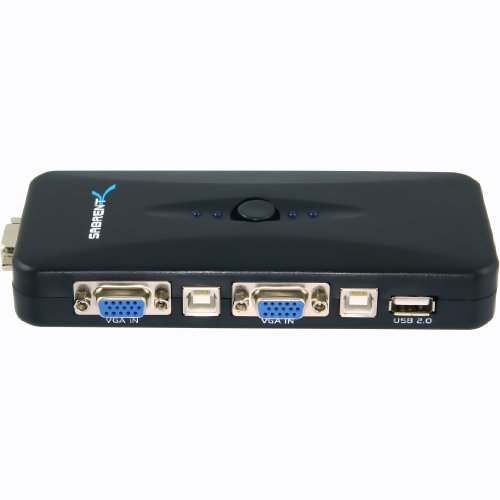 Sabrent 4-Port USB 2.0 and VGA/SVGA KVM Switch Box with 4 