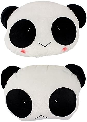 1 Pair Cartoon Panda Plush Auto Waist Cushion Car Seat Neck Rest Headrest Pillow (white)