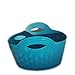 Small Colorful Plastic Basket with Handles for Organizing Pantry Organization and Storage Set of 3 Blue Colored Bendable & Nestable Soft Carry Totes for Shelves Kitchen, Fruit, Toy, Lego Blocks 3 Pack