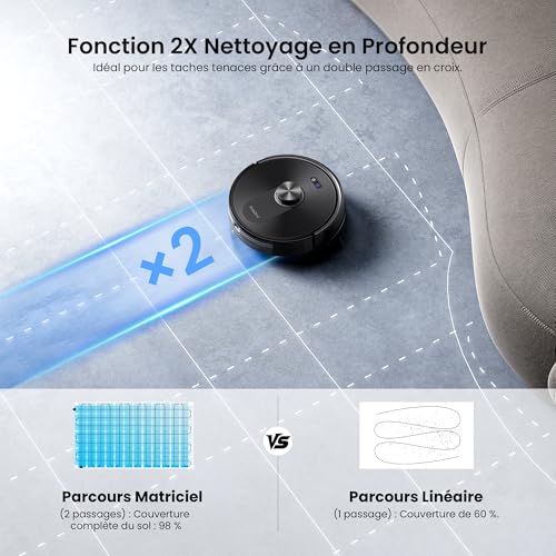 Proscenic Robot Vacuum Cleaner Washer, 10000Pa 200 Mins Robot Vacuum Cleaner with Mop, Navigation Lidar, Multi-Stage Mapping, Obstacle Avoidance, Silent, for Animal Hair Carpets Hard Floors