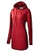 Regna X Women's Long Sleeve Casual Hoodie Dress With Kangaroo Pocket (10 Colors, Plus Size Available)