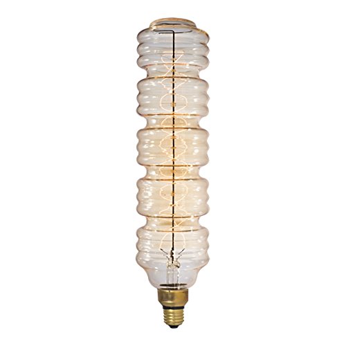 Bulbrite Nostalgic Collection Grand Nostalgics, 60 Watt, Incandescent, Dimmable, Waterbottle, E26 Standard Base, 2200K (Amber Light) Oversized Light Bulb, Antique, (Pack of 1), Warm White, (137501)