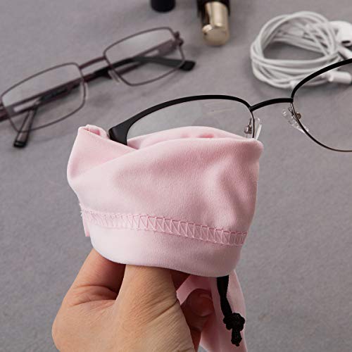 Drawstring Soft Glasses Pouch Linen Fabric 3 Pack Storage Phone Pouch
