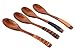 Samyo Vintage Japanese Style Handmade Natural Wooden Soup Rice Spoon Teaspoons Wood Tableware Flatware Set with Tied Line on Handle