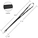 Indressme Cute Black 2-Sided Vertical Genuine Leather ID Badge Holder with Lanyard (Black)