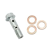 Lefossi 10mm M10 x 1.25mm Motorcycle Brake Master Cylinder Stainless Steel Double Banjo Bolt For Suzuki Honda Kawasaki Yamaha