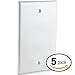 Mediabridge™ Blank Wall Plate (White) - 5 Pack (Part# 51W-100-5PK)