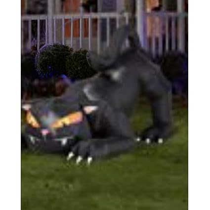 Gemmy 5 ft. Animated Airblown Halloween Inflatable Black Cat with Turning Head Serves as a Fun for Your Front Yard