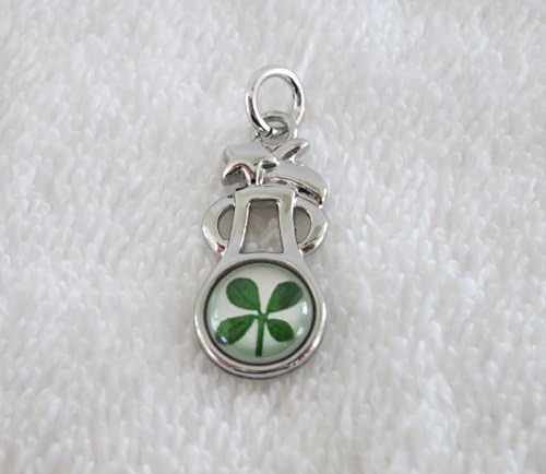 St Patrick's Day Four Leaf Clover Constellations Series Pendant with 925 Silver Chain and Certificate (Aquarius)