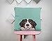 Pakaku Throw Pillows Covers for Couch/Bed 18 x 18 inch,Bernese Mountain Dog Summer Funny Lovely Animals Home Sofa Cushion Cover Pillowcase Gift Decorative Hidden Zipper Design Cotton and Polyester