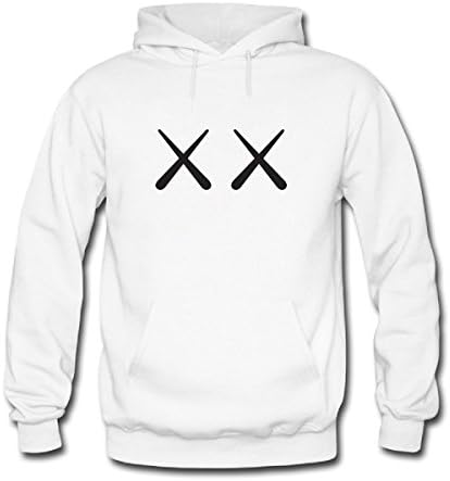 Anime 1 Shop Kaws Men's Pullover Fleece Hooded Sweatshirt ( Large White )