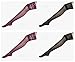 Toptim Womens Lace Top Sheer Thigh-High Stockings 3 Pairs Black Red Purple One Size