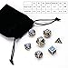 Yiotfandoll 7PCS Zinc Alloy Metal Dice Polyhedral Dice D20 D12 D10 D8 D4 for Dungeons and Dragons DND RPG MTG Table Games 16mm Blue Gold with Bag