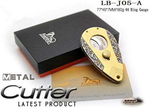 New Lubinski High-end Antique Copper Silver INOX Bronze Carving Sharp Cigar Cutter (Gold)