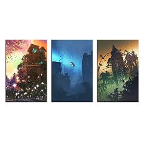 3 Panel Astronaut Floating in Strange Space x 3 Panels