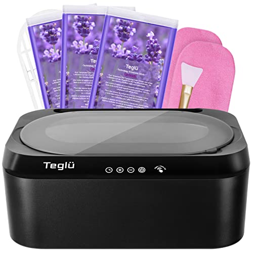Teglu [Upgraded] Paraffin Heater for Hands and Feet 4L with Automatic Lid, Paraffin Machine Paraffin Bath with 3 x 450g Paraffin, 200W, FHC-2222, Black