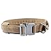 Pettom Tactical Dog Adjustable Collar Military Training Molle Nylon Dog Collar Leash With Handle Steel Buckle 1.5'' (L, Brown)
