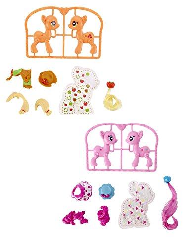 Secret for Longevity 2-Pack Little Pony Horse Pink Pinkie Pie Orange Applejack Figures Pop Starter Style Kit Play Set Toy