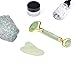 Jade Roller and guasha scraping massage tool by Fitsqin - Real Natural Gemstone - Face and body massager gift set - Anti Aging, wrinkles and puffiness therapy set - ebook included