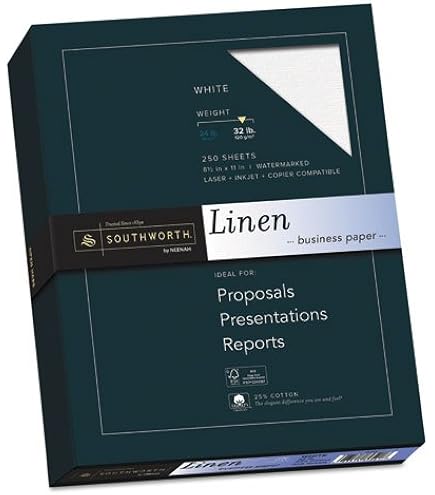 Amazon.com : Southworth J558C 25% Cotton Linen Business Paper 32