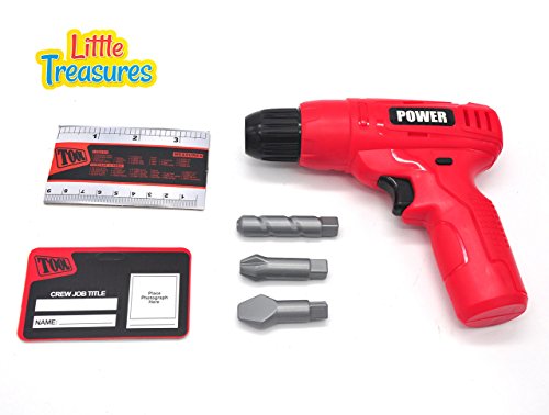 Little Treasures Power Tool Kids Pretend Play realistic looking & Working Electronic Cordless Power Drill toy - Thumbnail 3