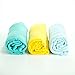 Muslin Swaddle Blanket Set, Teal/Yellow/Blue, Set of 3