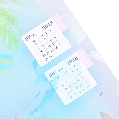 Rancco A5 Dividers Insertable Index Page Tab Cards, 2 Sets 12 Pcs Translucent 6-Holes Binder Classified Lables for Filofax Notebook/Travel Diary Journal/Planner w/Ruler