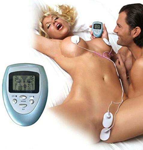 SPFOZ Sex Sex/Electric Shock Set with 4 Pads, Electric Stimulation Patch for Nipple/Breast/Clit Stimulation, Electricity Stimulation Massager Sex Toys for Women, Men, Couples