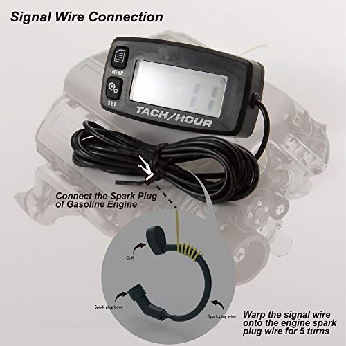 Inductive Hour Meter Small Engine Tachometer Track Oil Change Can be
