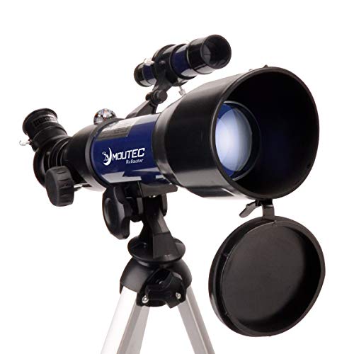 MOUTEC Real Scientific Telescope for Kids Astronomy Beginners to Explore Space, Dual-Purpose 50mm Travel Scope with Tabletop Tripod Moon Star Maps-Great Birthday & Holiday Educational Gift for Child