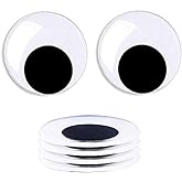 5 Inch (13cm) 4pc Giant Black Googly Wiggle Eyes With Self-adhesive for Handmade DIY Crafts Decorations