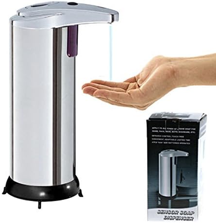 Premium Automatic Fingerprint Pump, AOTOSOLO Resistant Stainless Steel Touchless Soap Dispenser with LED Light and Waterproof Base - -Perfect for Bathroom or Kitchen
