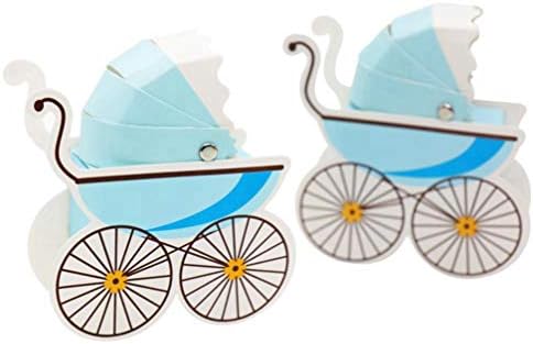 MEIZOKEN 50pcs Paper Candy Box Stroller Shape Baby Shower boy Girl Kids Favor Birthday Party Wedding Gifts Christening Supplies Pink Blue