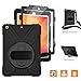 iPad 10.2 Case 2019/iPad 7th Generation Case with Screen Protector,TSQ Heavy Duty Shockproof Hard Durable Rugged Protective Kids Case with Hand Strap/Stand/Shoulder Strap for iPad 7th Generation,Black