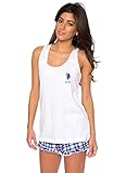 US Polo Assn. Women's 2 Piece Printed Racer Back Tank and Shorts Sleepwear set