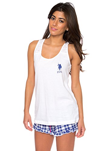 US Polo Assn. Women's 2 Piece Printed Racer Back Tank and Shorts Sleepwear set