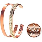 Perfect Elegant and Stylish Gift - Pure Copper Magnetic Bracelet Gift Set With A Luxurious Velvet Pouch