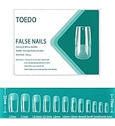 TOEDO Soft Gel Full Cover Nail Tips Kit for Soak Off Nail Extensions, 240Pcs PMMA Clear Square Ge...