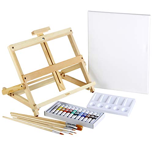 Artlicious 21 Piece Complete Easel Set Easel, Stretched Canvas