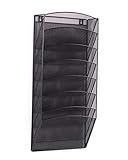 Klickpick Office 8 Sections Hanging Files Wall Mounted Metal Mesh Document File Organizer Magazine Holder Rack Organizer Racks Multipurpose Use to Display Files, Magazine, Newspapers- Black