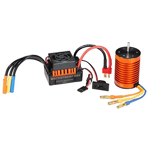 SODIAL(R) Waterproof F540 4370KV Brushless Motor with 45A ESC Combo Set for 1/10 RC Car Truck